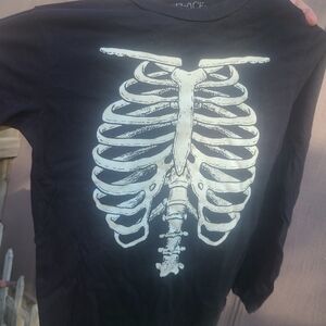 Black Skeleton Design Shirt